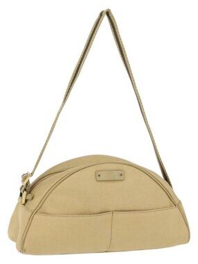 GUCCI Shoulder Bag Canvas Beige Gold 90781 Auth